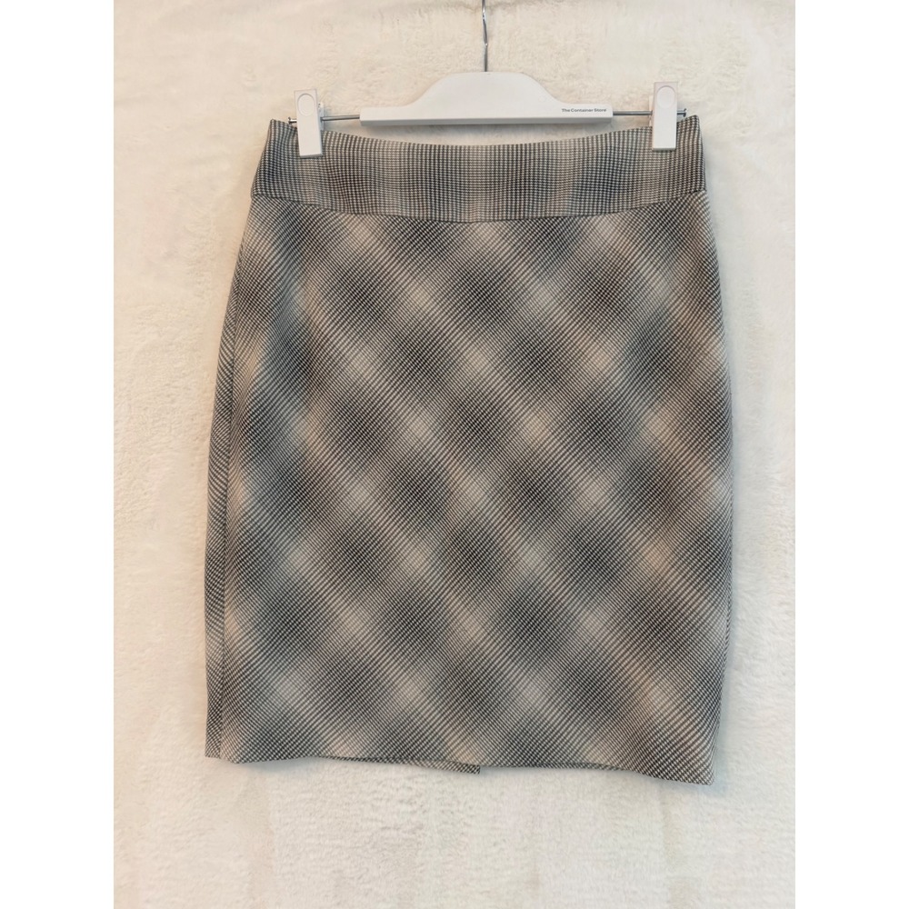 The Limited Grey Plaid Houndstooth Pencil Skirt Side Zip Lined Career Wear 4